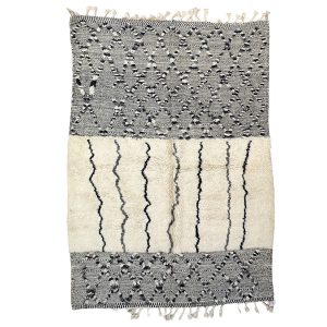 Handknotted 8x10 White and Gray Scandinavian Moroccan Wool Rug