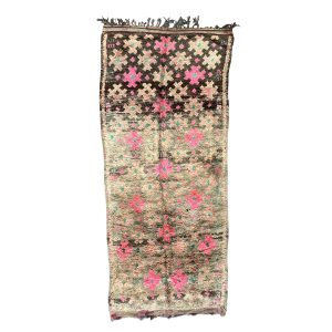 Handwoven 6x16 Peach and Pink Bohemian & Eclectic Moroccan Floor Rug