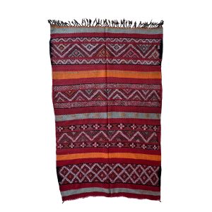 Flatwoven 5x8 Red Bohemian & Eclectic Kilim Rug