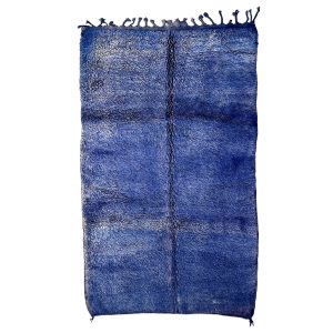 Handknotted 6x10 Blue Mid-Century Modern Moroccan Wool Rug