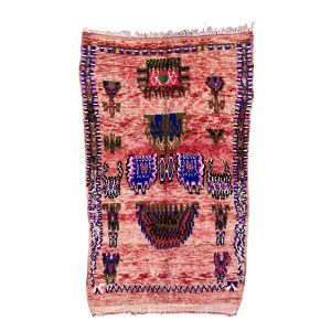 Handknotted 5x9 Colorful and Purple Tribal Berber Wool Rug