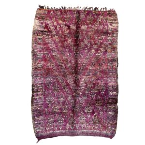 Handmade 6x9 Purple and Gray Mid-Century Modern Moroccan Wool Carpet