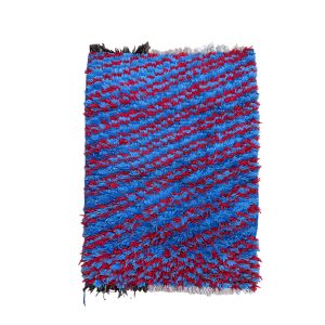 Handmade 3x1 Blue Bohemian Moroccan Recycled textiles Rug