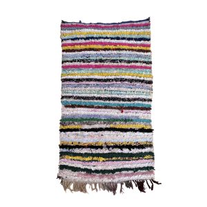 Handmade 3x6 Colorful Bohemian Moroccan Recycled Textiles Rug