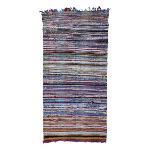 Flatweave 5x11 Colorful Bohemian & Eclectic Moroccan Recycled Textiles Rug