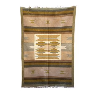 Handmade 4x6 Brown and Gray Ethnic Moroccan Kilim Rug