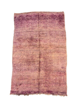 Handmade 5x8 Purple and Gray Mid-Century Modern Moroccan Wool Carpet