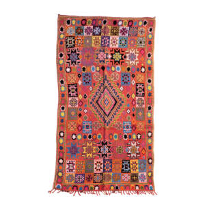Handmad 6x12 Colorful Bohemian Mixed Wool Moroccan Rug