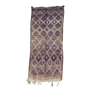 Handmade 7x14 Purple Bohemian Wool Moroccan Rug