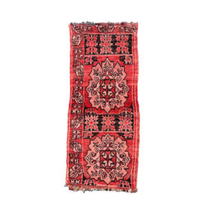 Handmade 3x7 Red Traditional Wool Moroccan Rug