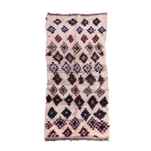 Handmade 5x11 Neutral Bohemian Mixed Wool Moroccan Rug