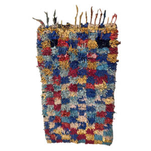 Handknotted 4x6 Small Colorful Bohemian & Eclectic Berber Recycled Textiles Rug