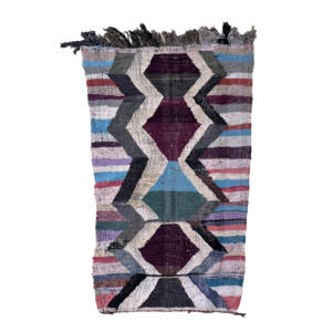 Flatweave 4x8 Colorful with Gray Bohemian Moroccan Rug
