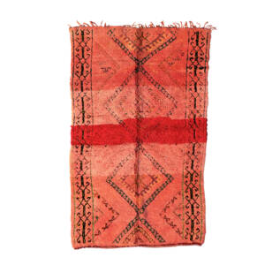 Handmade 6x9 Pink with Red Bohemian Moroccan Rug
