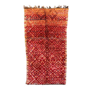 Handknotted 6x11 Red with Orange Bohemian Moroccan Rug