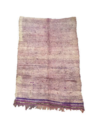 Handknotted 6x9 Gray with Purple Mid-Century Modern Moroccan Rug