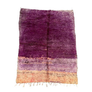 Handknotted 6x8 Purple With Peach Mid-Century Moroccan Rug
