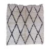 Handmade 5x5 White and Taupe Scandinavian Berber Wool Rug