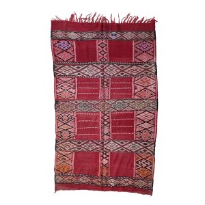 Flatweave 6x10 Red and Gray Bohemian & Eclectic Kilim Rug