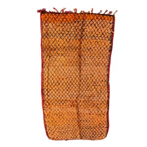 Handknotted 5x10 Orange and Red Mid-Century Modern Moroccan Wool Rug