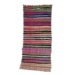 Flatweave 3x7 Colorful Bohemian & Eclectic Moroccan Recycled Textiles Rug
