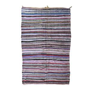 Flatwoven 5x9 Colorful and Beige Bohemian & Eclectic Moroccan Wool Carpet