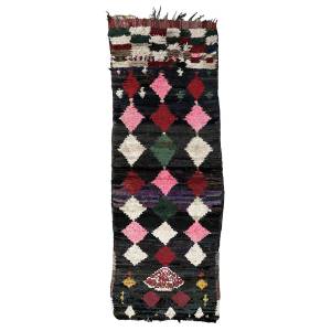 Handwoven 3x7 Small Colorful and Gray Tribal Moroccan Cotton Rug
