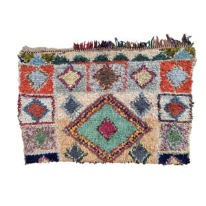 andmade 6x4 Colorful and Brown Bohemian & Eclectic Moroccan Recycled Textiles Carpet