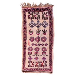 Handmade 4x9 Colorful and Beige Solid Berber Floor Carpet
