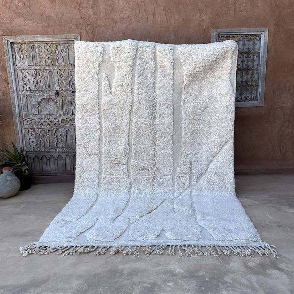 Handmade White Moroccan rug