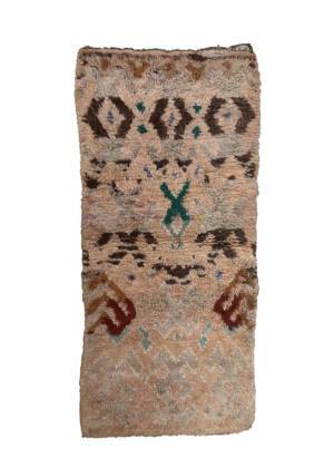Small Moroccan Wool Rug - 2 by 5 vintage rug