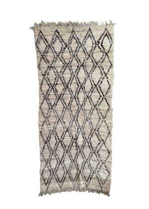 Off-White Moroccan Wool Rug - 3 by 7 rug