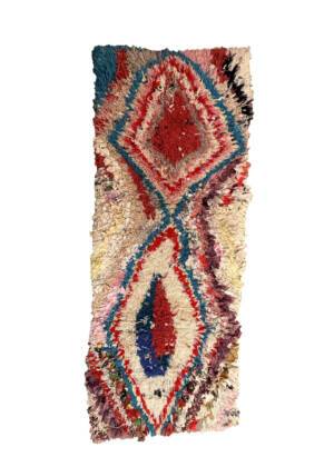 Handmade Colorful Rag Rug - 2x6 Moroccan Rug