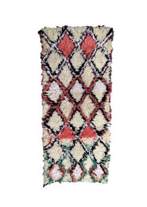 Shaggy Moroccan Rug - Colorful Vintage Moroccan Azilal Rug