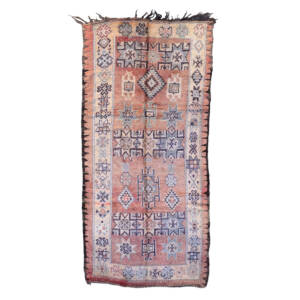 Handknotted 5x11 Neutral and Brown Bohemian & Eclectic Moroccan Wool Rug